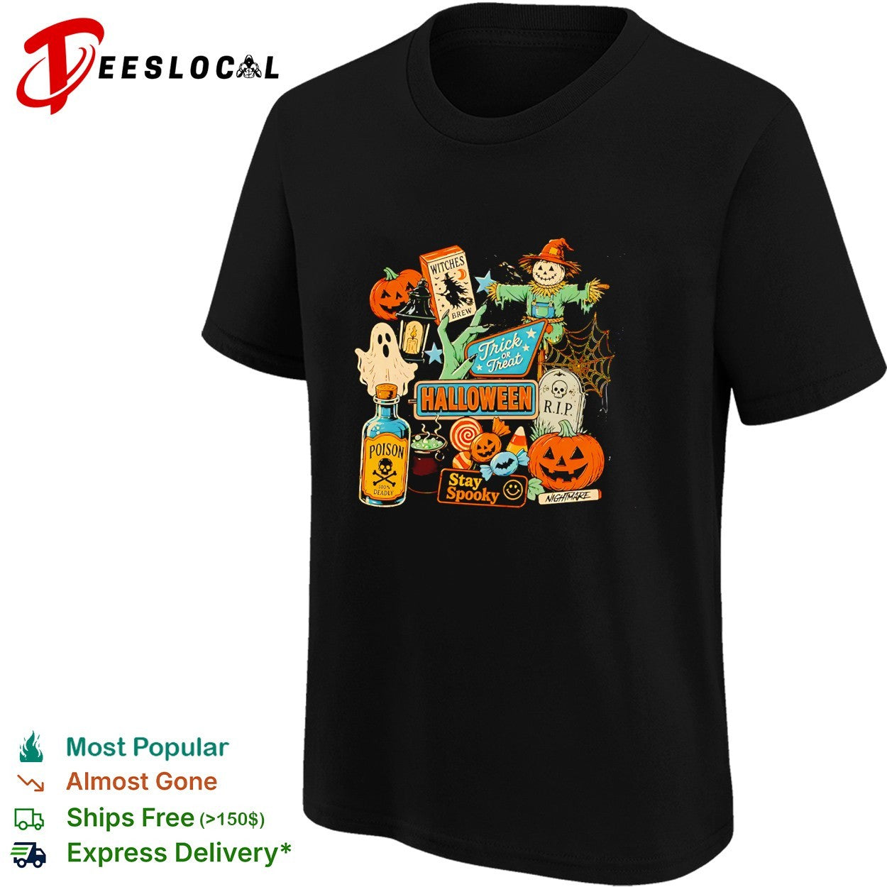 Halloween stay spooky collage shirt