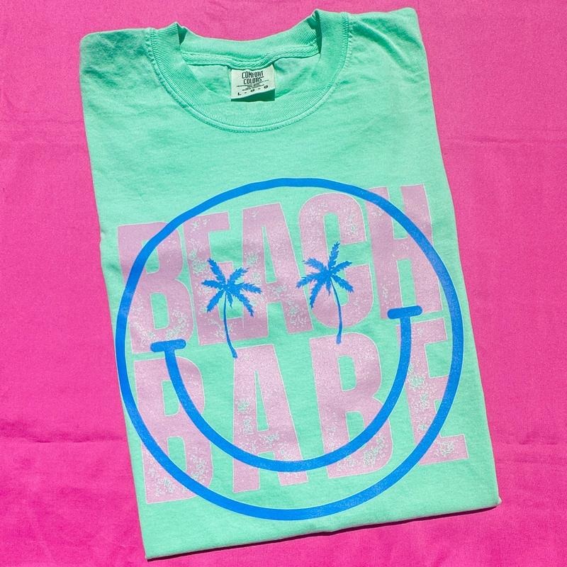Happy Beach Babe Comfort Colors T-Shirt 'NLB' - clothing by TeeHivey.com
