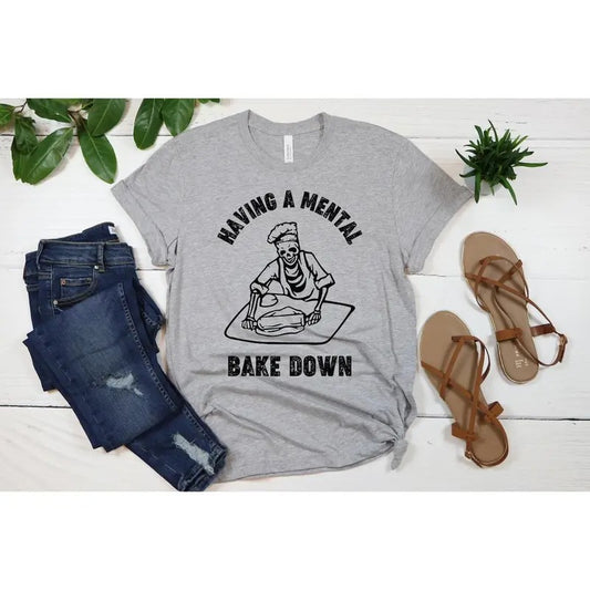 Having A Mental Bake Down Shirt, Halloween Chef Shirt, Chef Skeleton Shirt, Funny Baking Shirt
