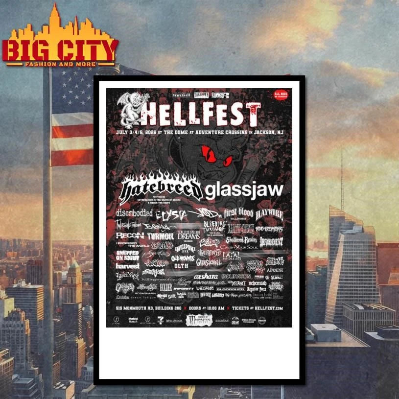Hellfest Hardcore Festival 2026 Line Up Poster Shirt