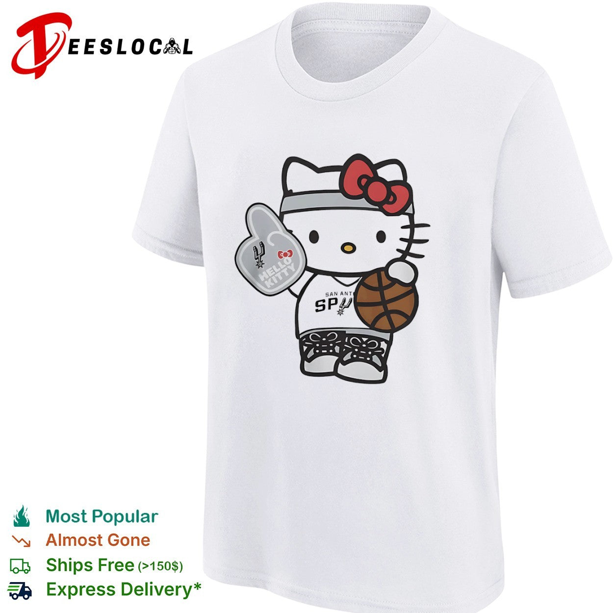 Hello Kitty San Antonio Spurs NBA Basketball Team shirt