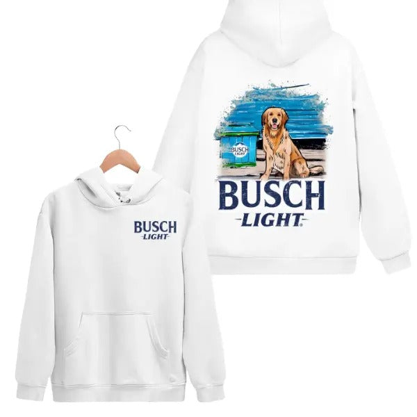 Limited Busch Light Men Best Friend 2 Sided T-shirt/Hoodie - Unisex Style - 100% Cotton - Menswear, Tops unisex hoodie busch light