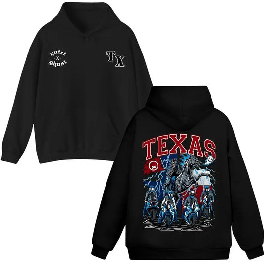 Texas Hoodie/T-Shirts Quiet X Ghost Hoodie/T-Shirts Graphic Vintage Crewneck Style Unisex T-shirt/Hoodie, Vintage for Men and Women Streetwear Casual