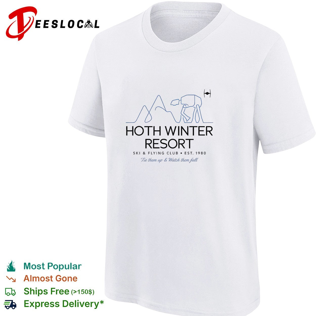 Hoth Winter Resort ski flying club poster shirt