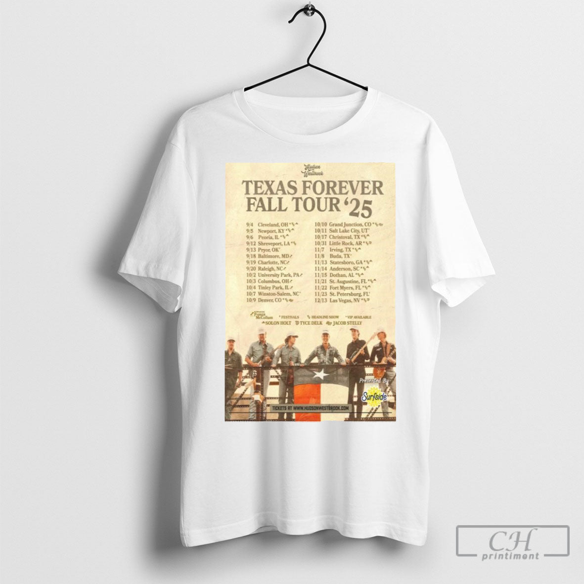 Hudson Westbrook Texas Forever Fall Tour 2025 T Shirts