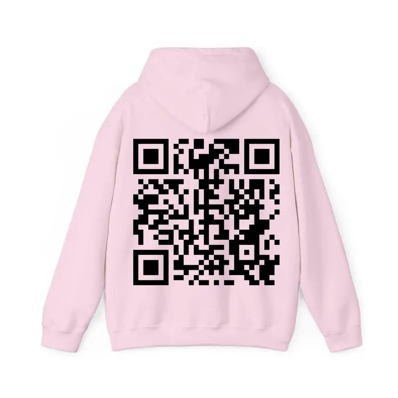 I F*cking Love You QR Code Back Side Hoodie, QR Code I F*cking Love You Valentine's Hoodie, Valentines Gifts, Gift For Her, Gift For Him, Clothing