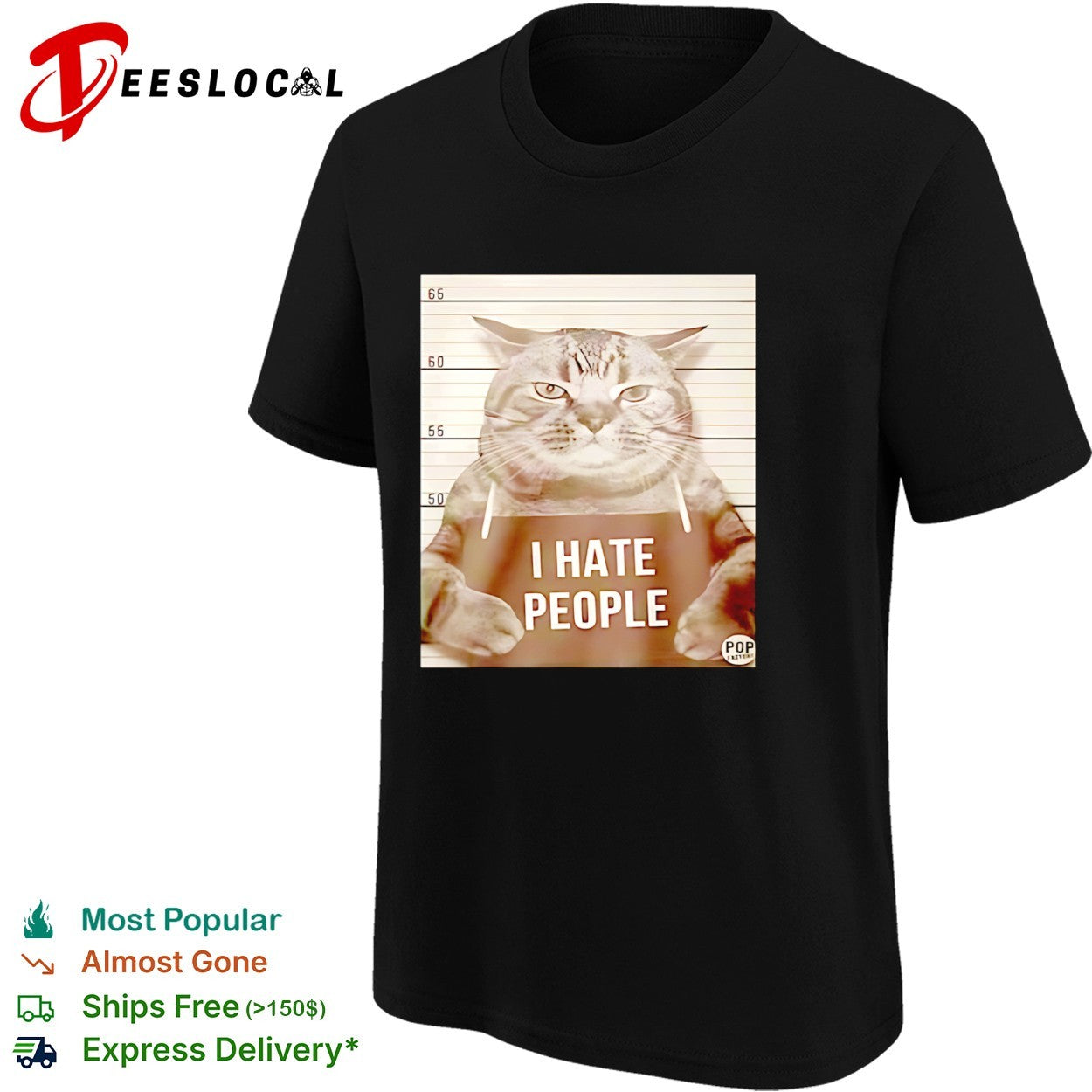 I Hate People Mugshot Grumpy cat Shirt