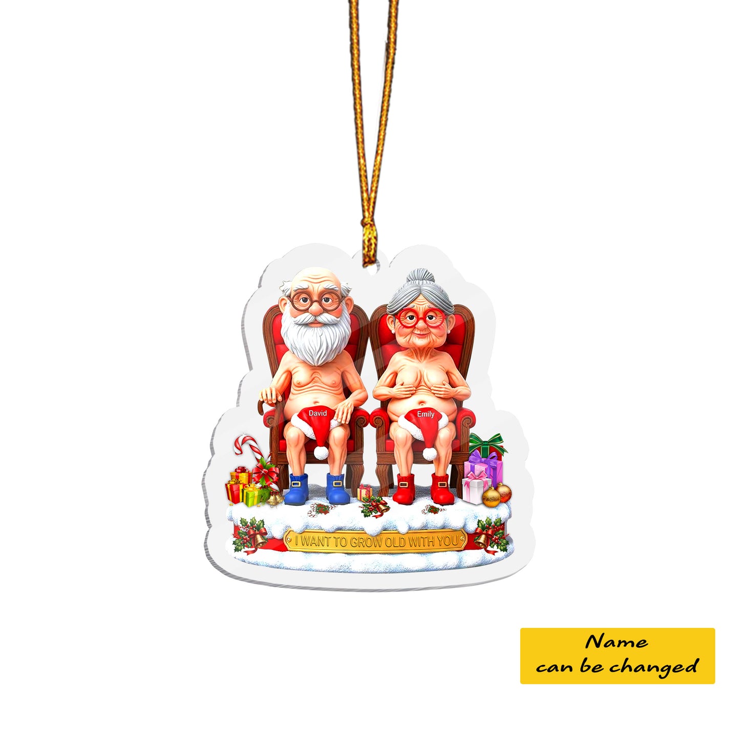I Want To Grow Old With You Personalized Couple Ornament