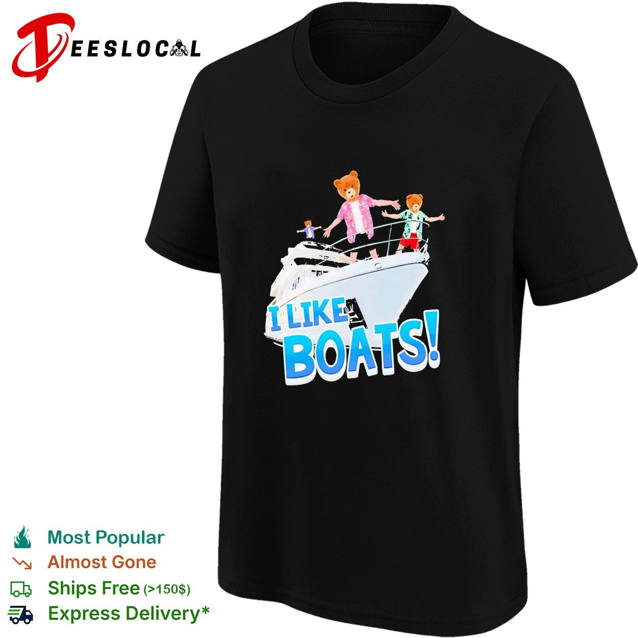 I like boats bears on yacht shirt
