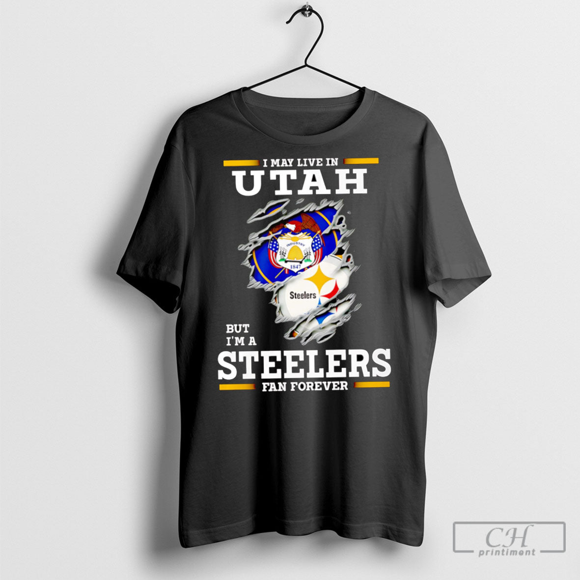 I May Live In Utah But Im A Steelers Fan Forever - clothing by TeeHivey.com