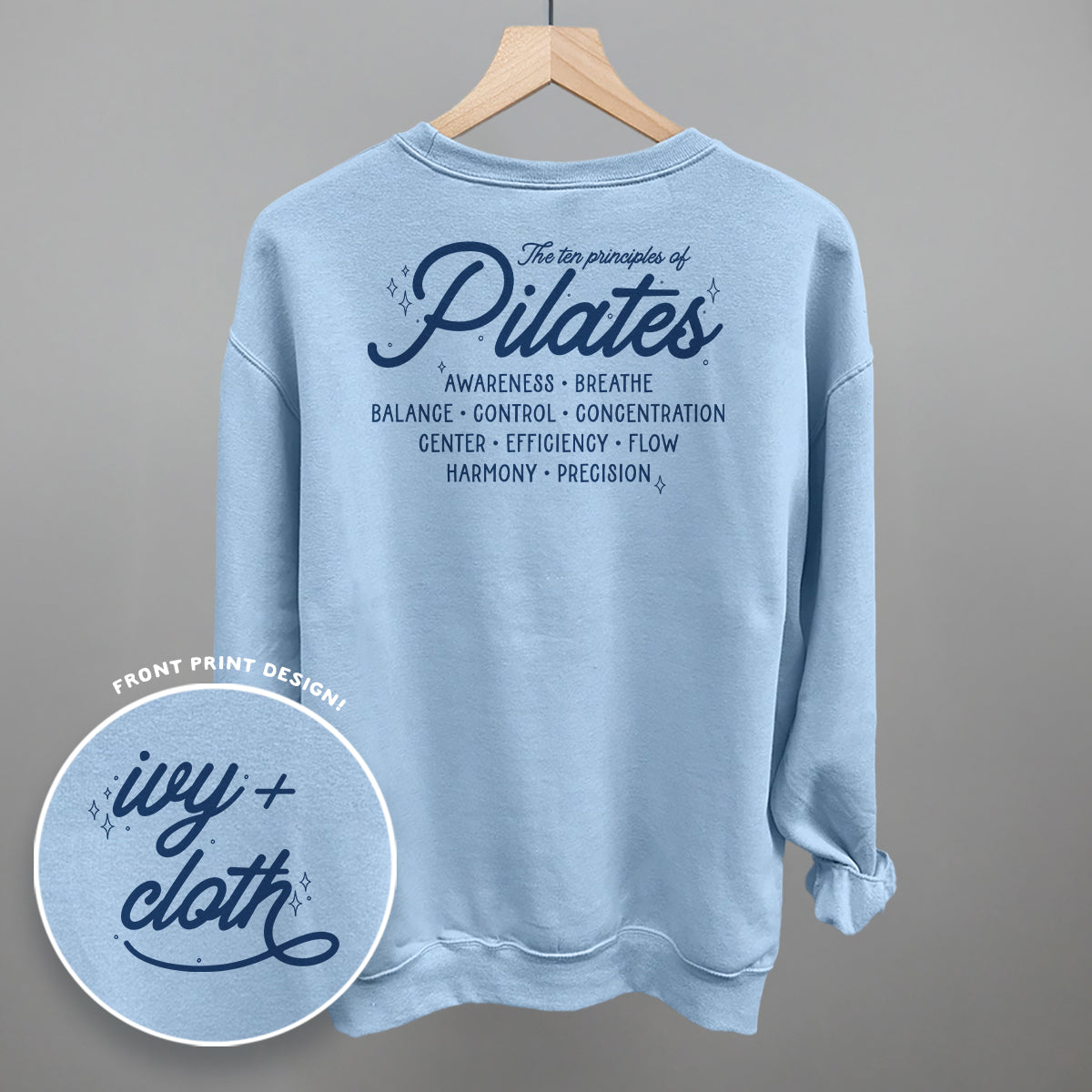 The 10 Principles Of Pilates (Back Print) - clothing by TeeHivey.com (Image 5)