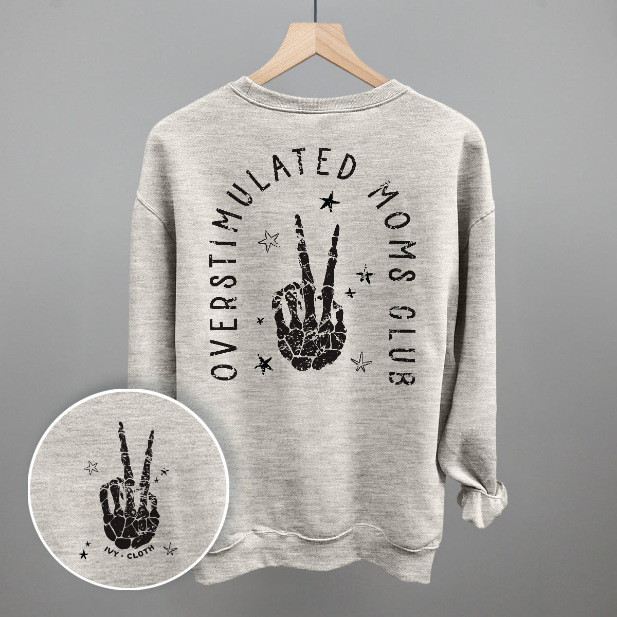 Overstimulated Moms Club Skeleton (Back Print) - clothing by TeeHivey.com (Image 4)