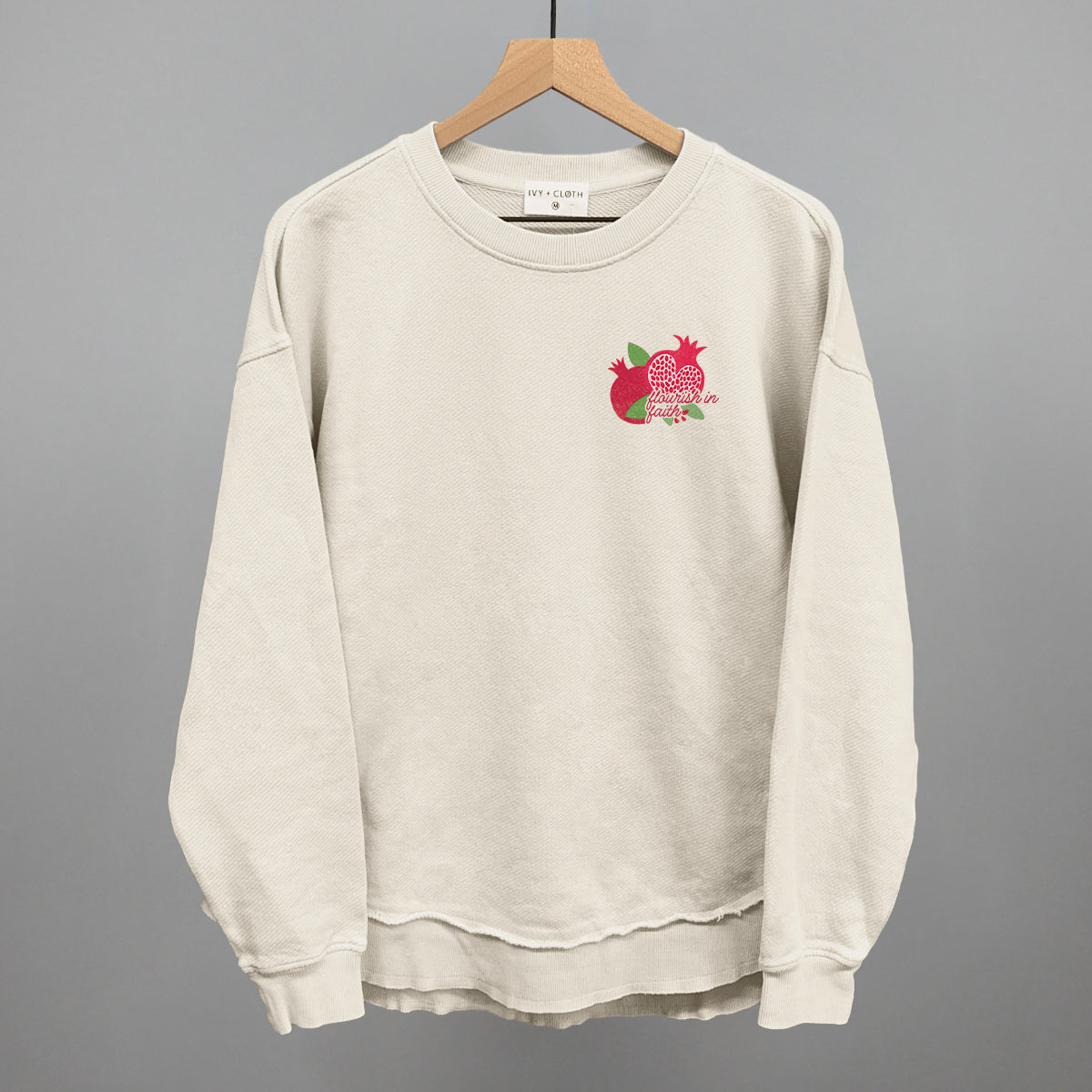 Flourish Into Faith Pomegranate (Left Chest)