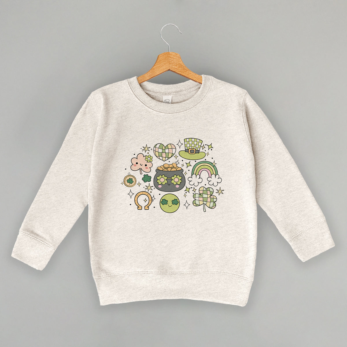 Pastel St. Patricks Doodles (Kids) - clothing by TeeHivey.com (Image 5)