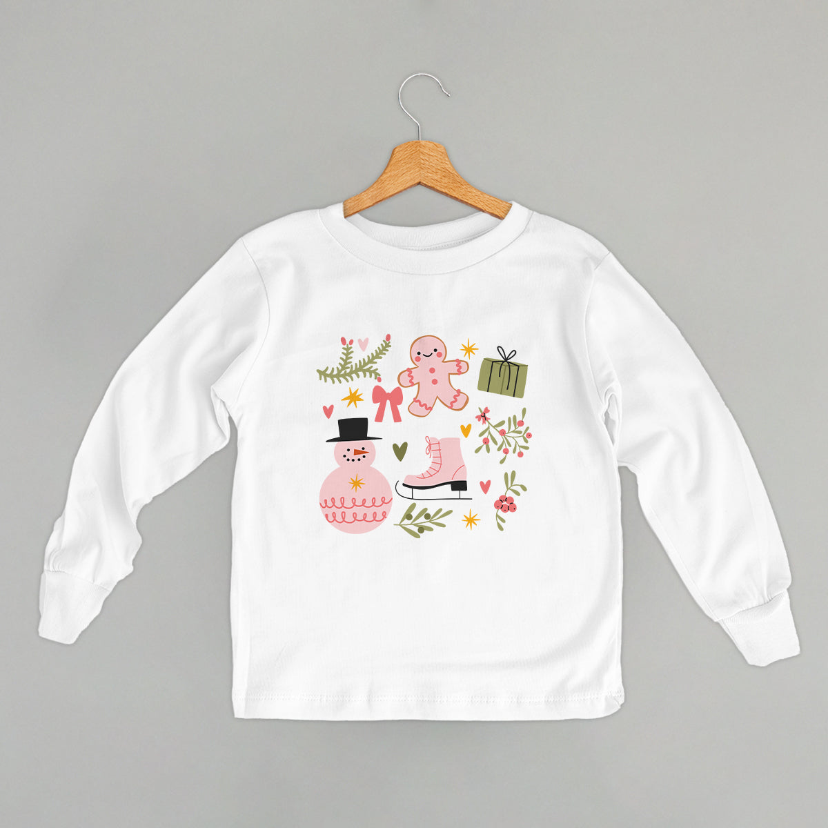 Pink Christmas Doodles (Kids) - clothing by TeeHivey.com (Image 5)
