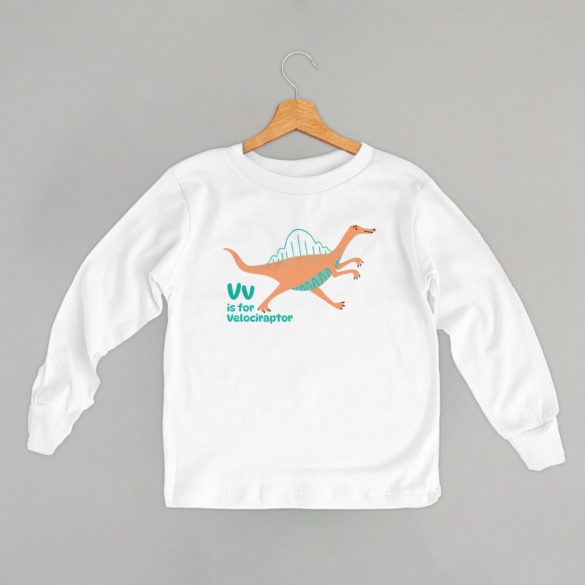 V Is For Velociraptor (Kids) - clothing by TeeHivey.com (Image 4)