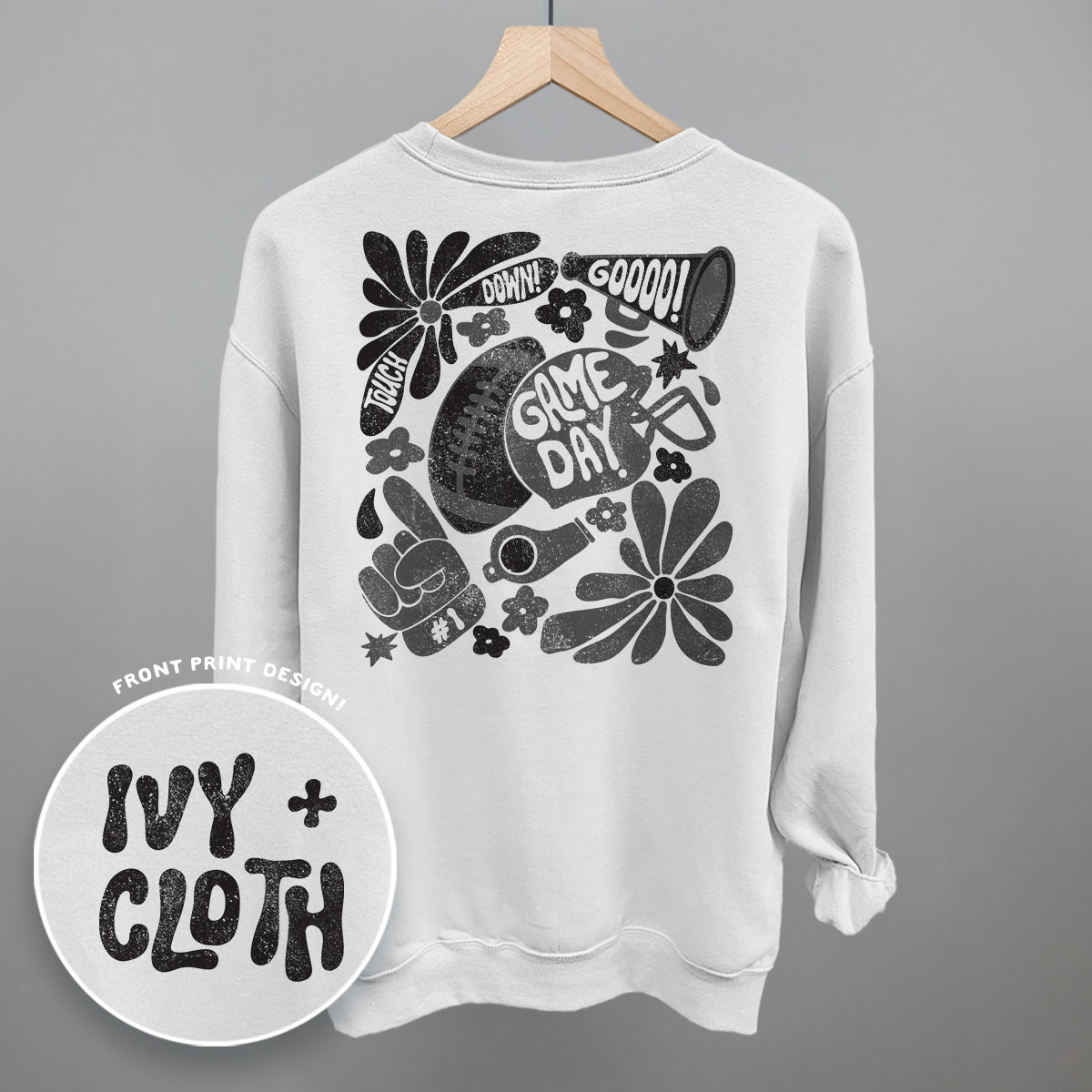 Floral Game Day Black (Back Print)