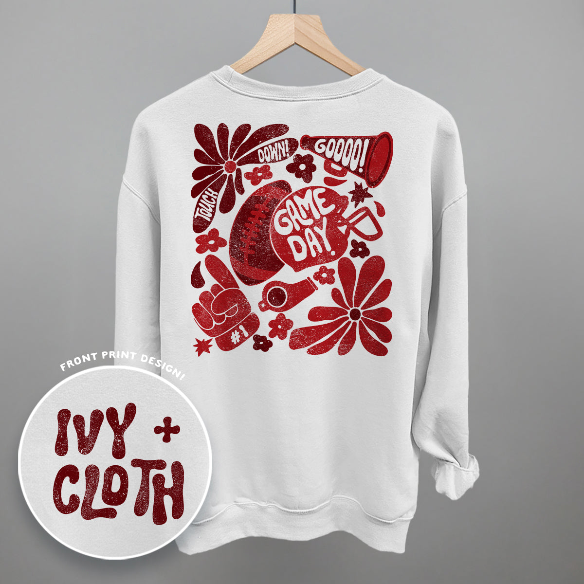 Floral Game Day Red (Back Print)