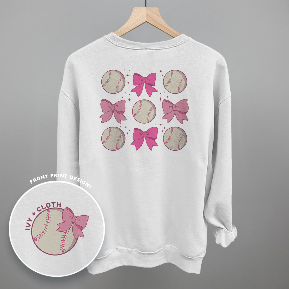 Baseball and Bows (Back Print) - clothing by TeeHivey.com (Image 4)