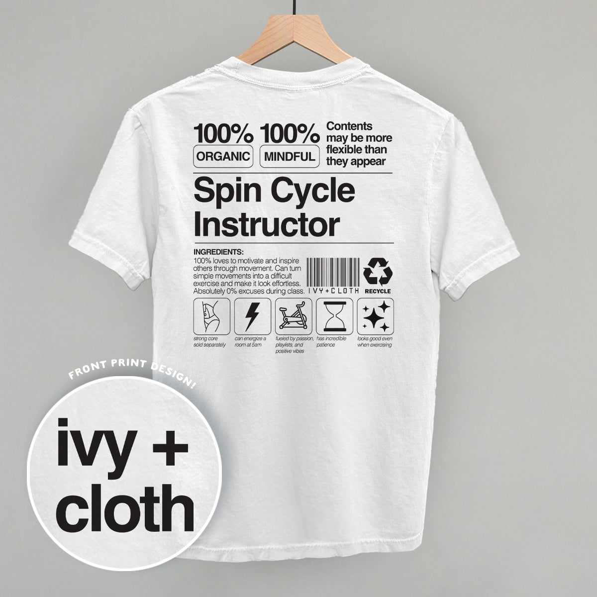 Spin Cycle Instructor Nutrition Facts (Back Print) - clothing by TeeHivey.com (Image 5)