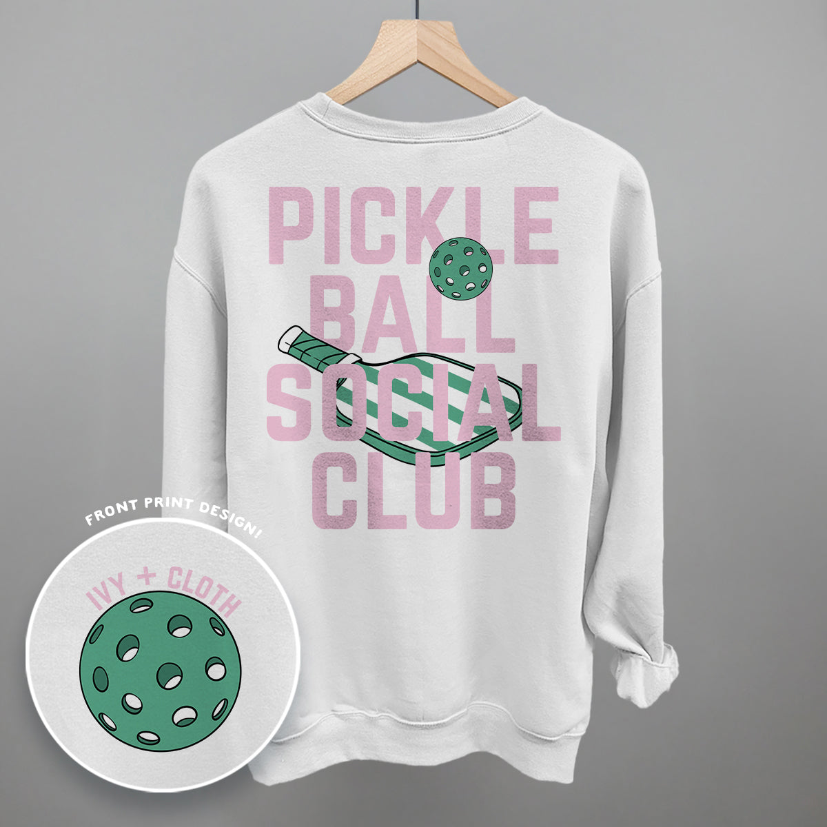 Pickleball Social Club Pink & Green (Back Print) - clothing by TeeHivey.com (Image 2)