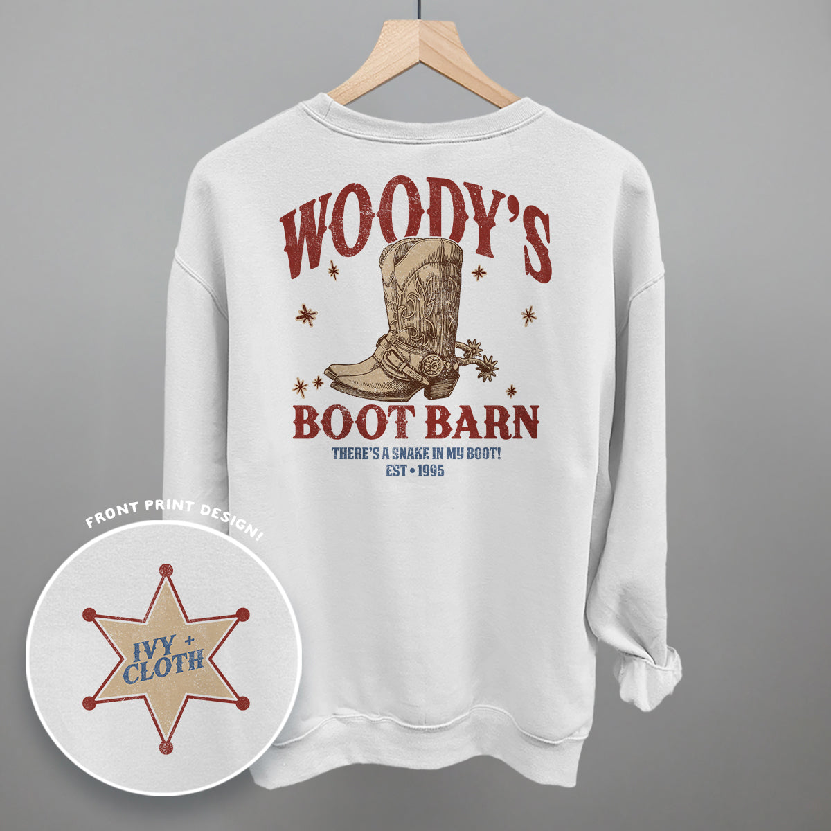 Woody's Boot Barn (Back Print) - clothing by TeeHivey.com (Image 5)