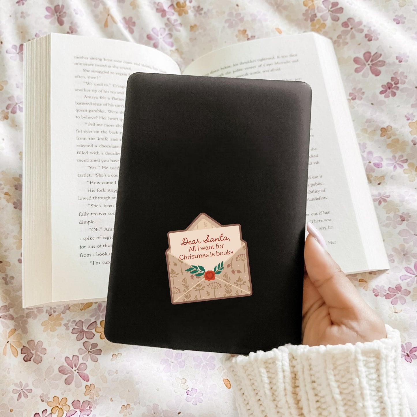 Dear Santa, All I Want For Christmas Is Books (Decal) - clothing by TeeHivey.com (Image 2)