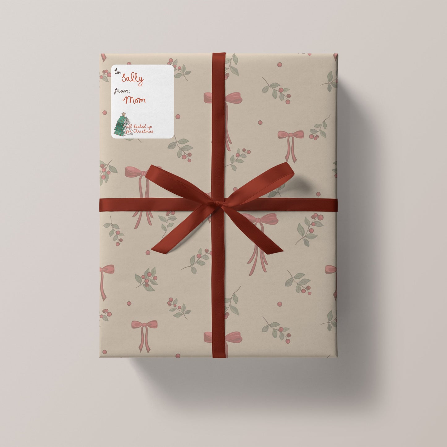 Merry Bookmas Holiday Tags (Sticker Sheet) - clothing by TeeHivey.com (Image 2)