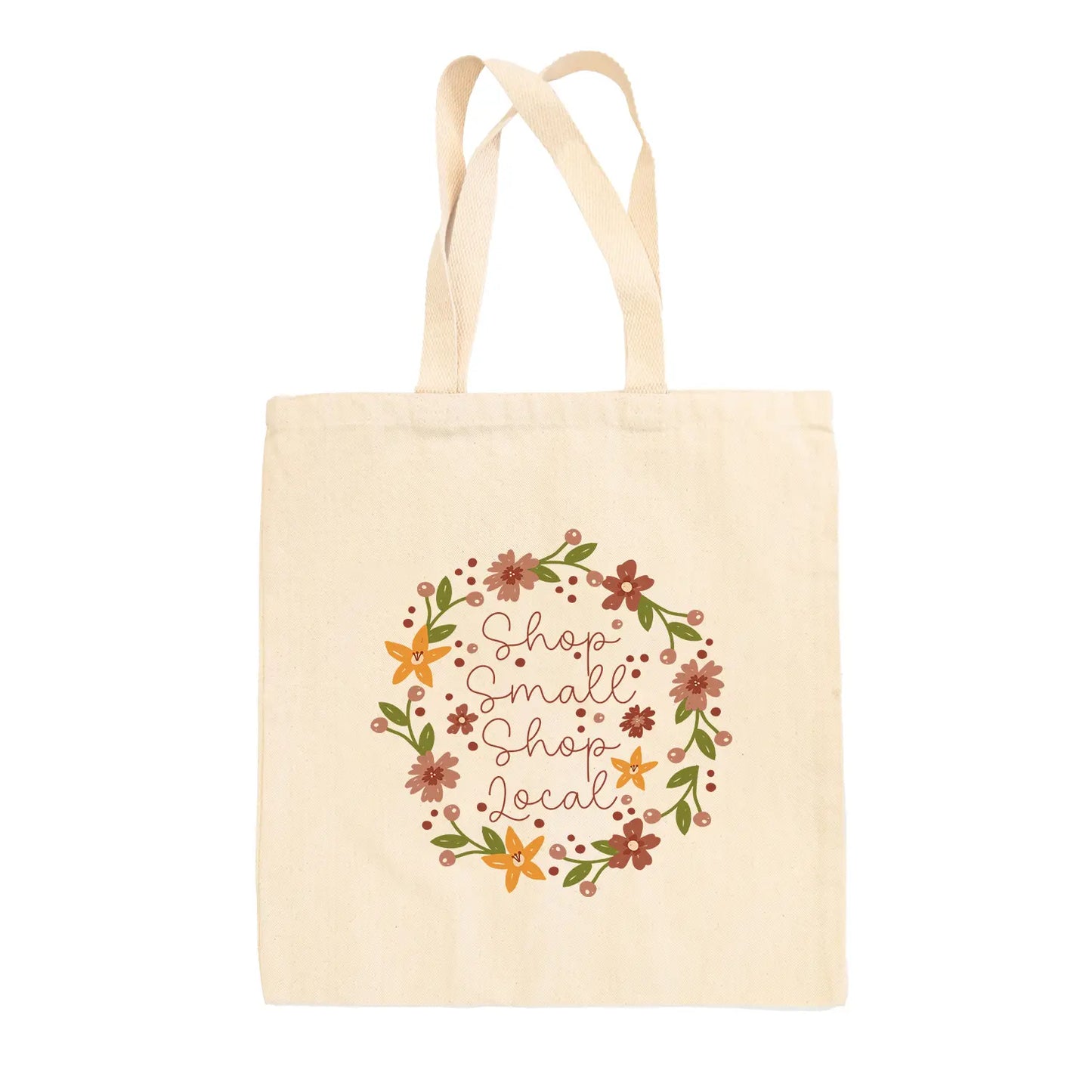 Shop Small Shop Local Wreath Tote Bag - clothing by TeeHivey.com