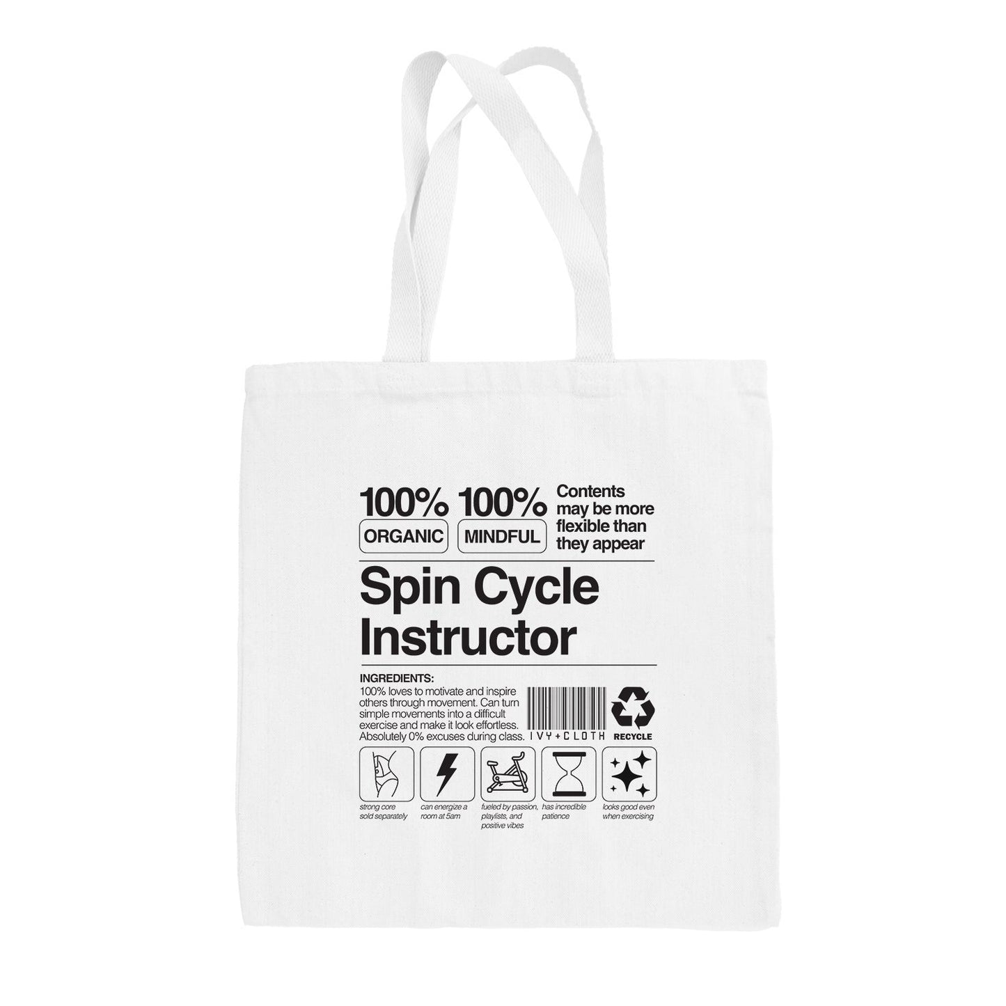 Spin Cycle Instructor Tote Bag - clothing by TeeHivey.com (Image 2)