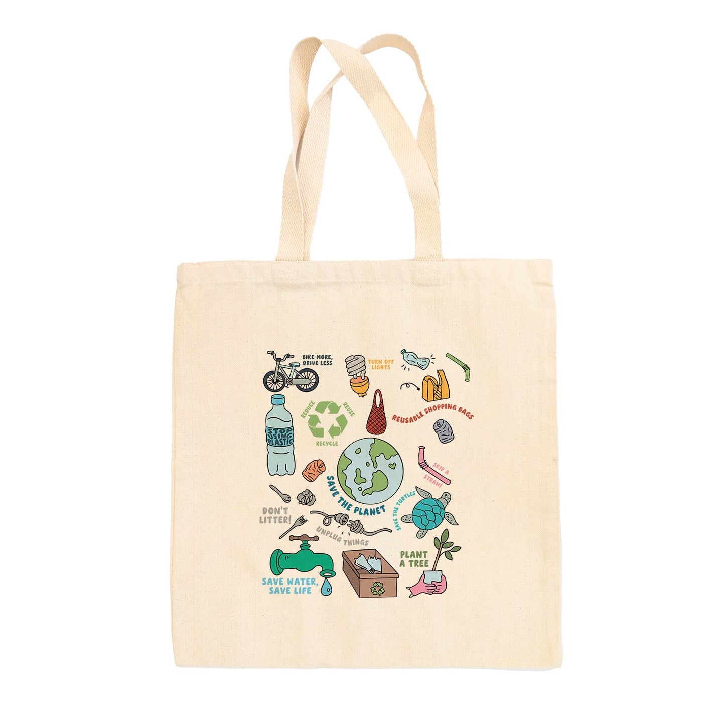 Save The Planet Doodles Tote Bag - clothing by TeeHivey.com (Image 2)