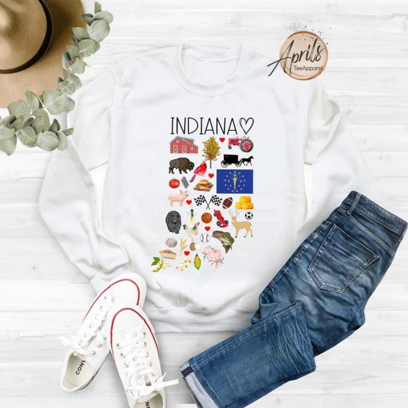 Indiana Sweatshirt, Indiana Hoodie, State Shirt