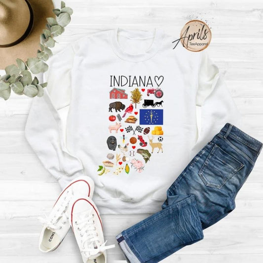 Indiana Sweatshirt, Indiana Hoodie, State Shirt