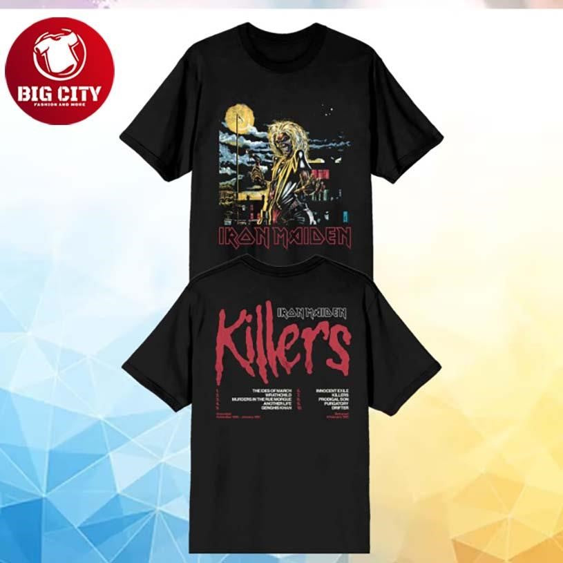 Iron Maiden Merch Store Killers 45 Tracklist Two Sided Shirt