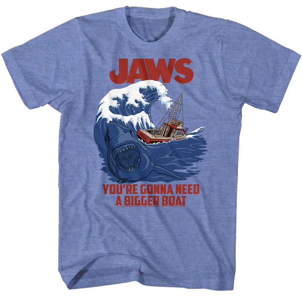 Jaws - Swell Text - Short Sleeve - Heather - Adult - T-Shirt - clothing by TeeHivey.com
