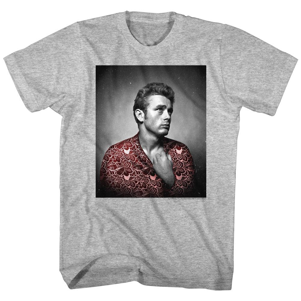 James Dean - Red Flower Print - Short Sleeve - Heather - Adult - T-Shirt