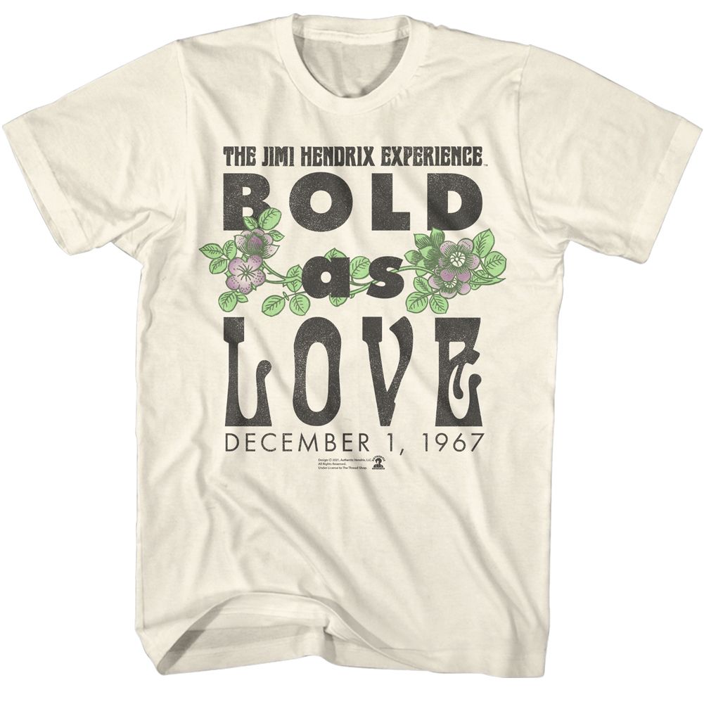 Jimi Hendrix - Bold As Love 67 - Short Sleeve - Adult - T-Shirt - clothing by TeeHivey.com