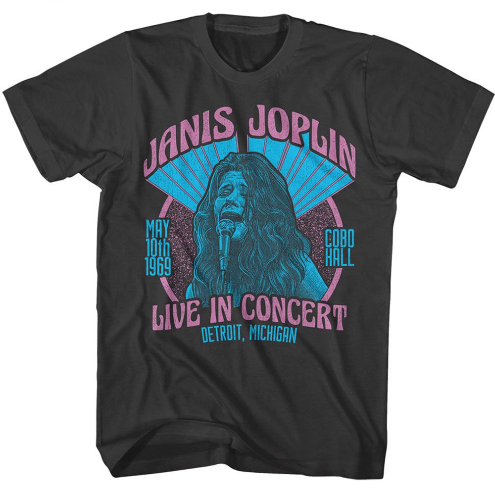 Janis Joplin - Live Cobo Hall Distressed - Short Sleeve - Adult - T-Shirt - clothing by TeeHivey.com