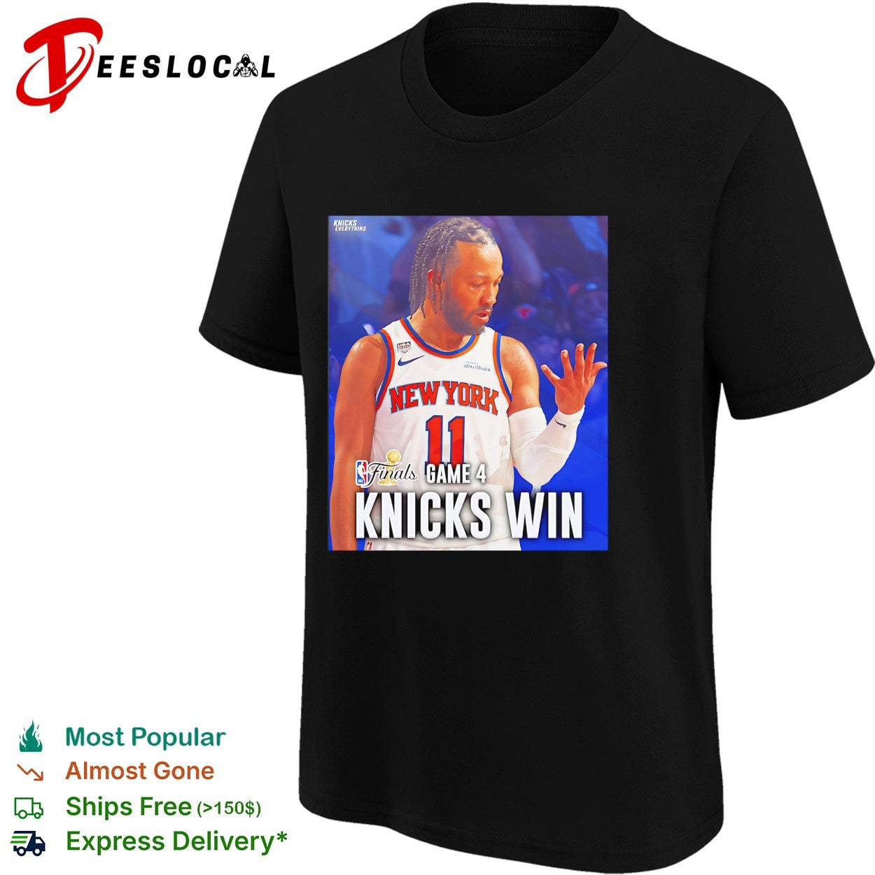 Jalen Brunson 11 New York Knicks Finals Game 4 Knicks Win triumphant photo shirt
