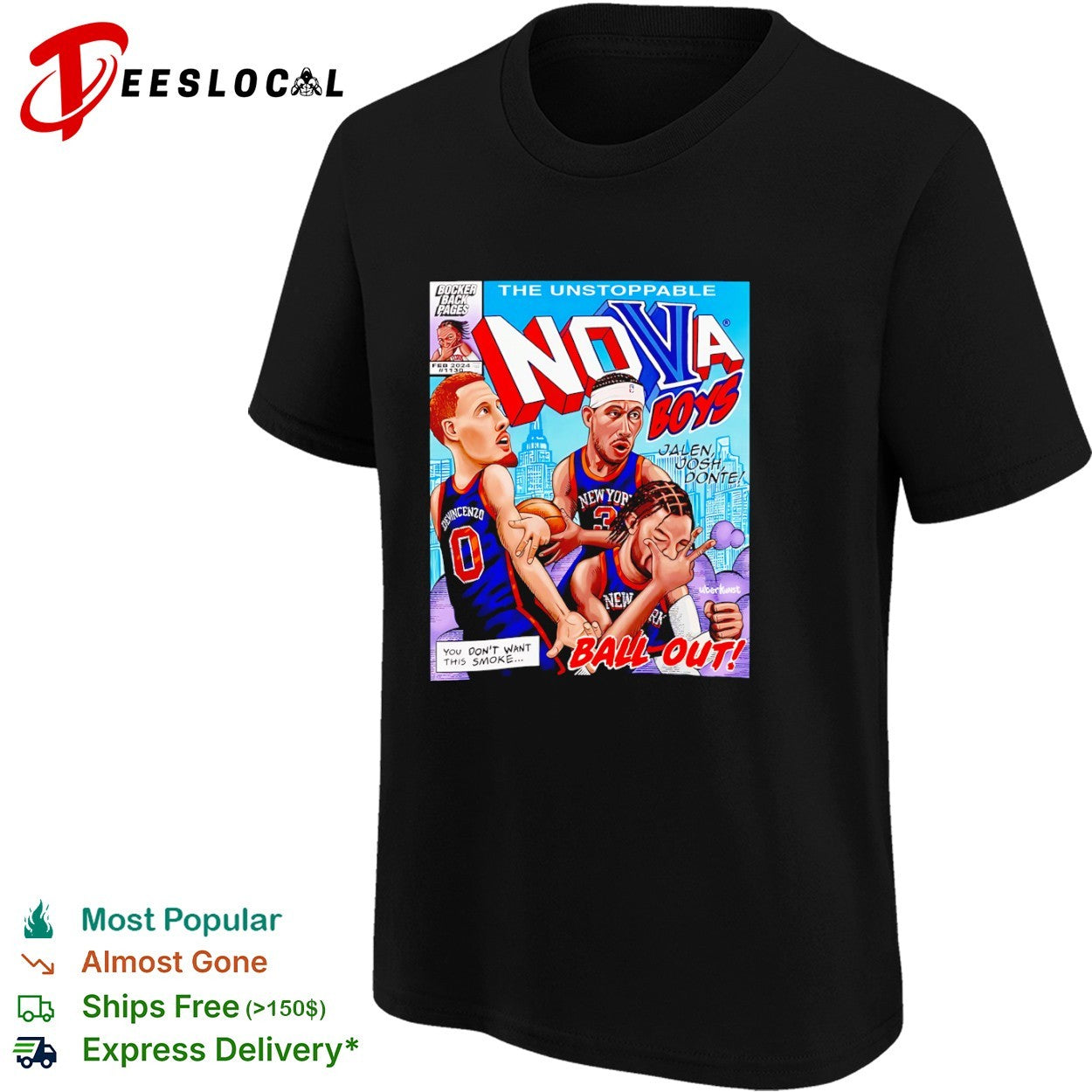 Jalen Brunson Josh Hart Donte DiVincenzo New York Knicks Nova Boys ball out shirt