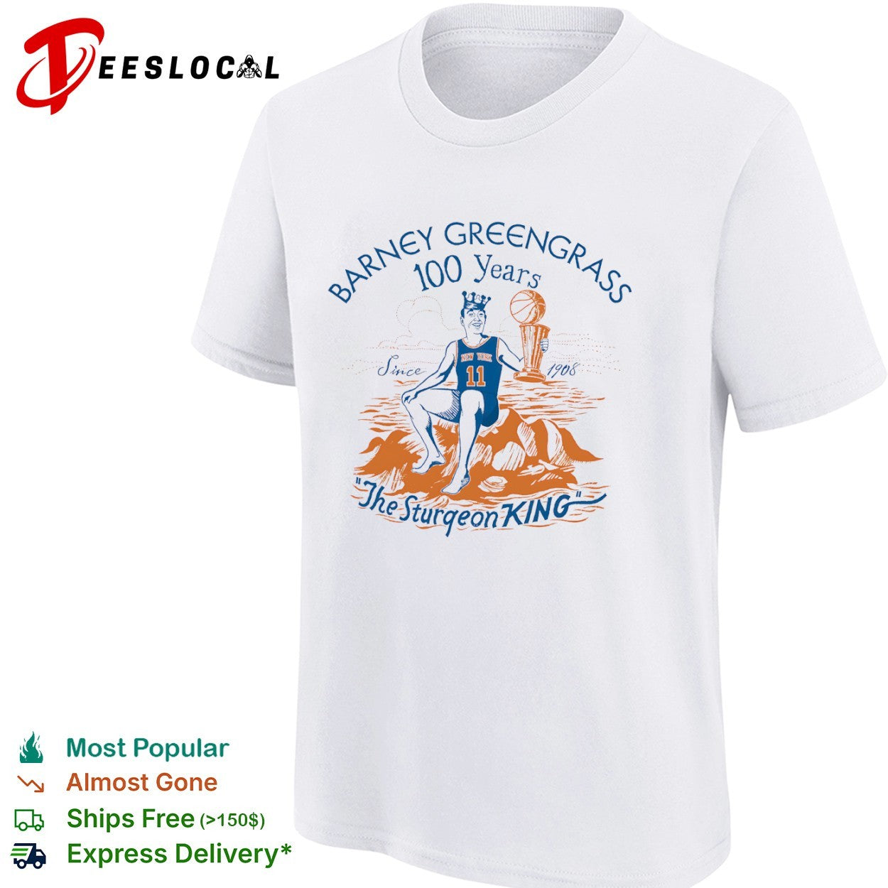 Jalen Brunson New York Knicks NBA Barney Greengrass 100 Years Since 1908 Sturgeon King shirt