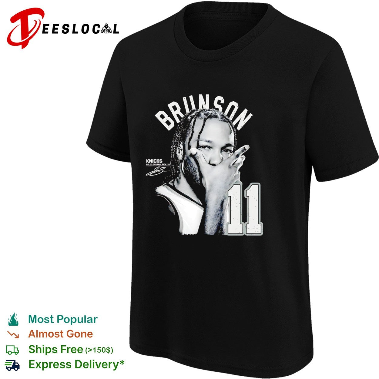 Jalen Brunson New York Knicks NBA No 33 Overall Pick 18 shirt