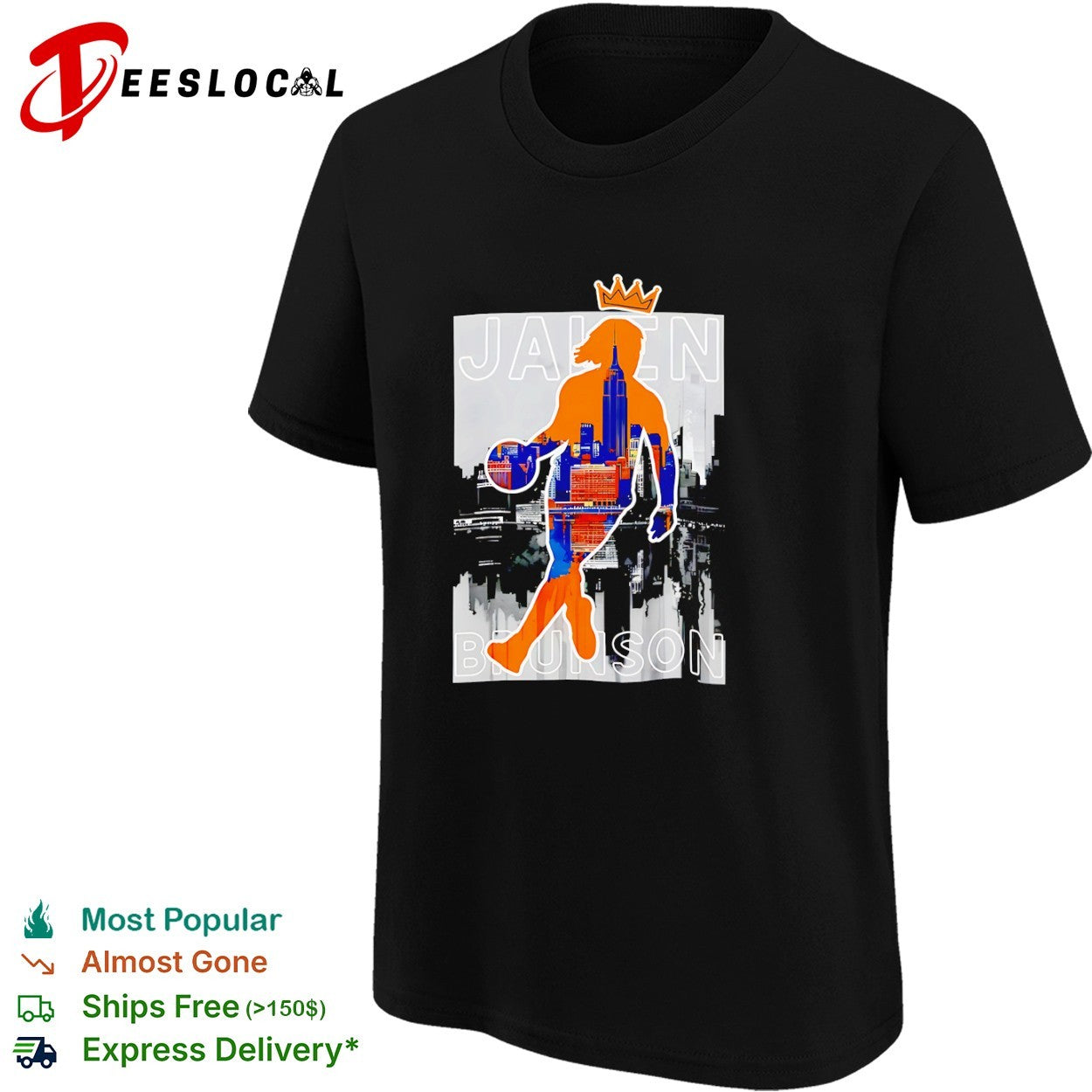 Jalen Brunson New York Knicks NBA Player Basketball Skyline shirt