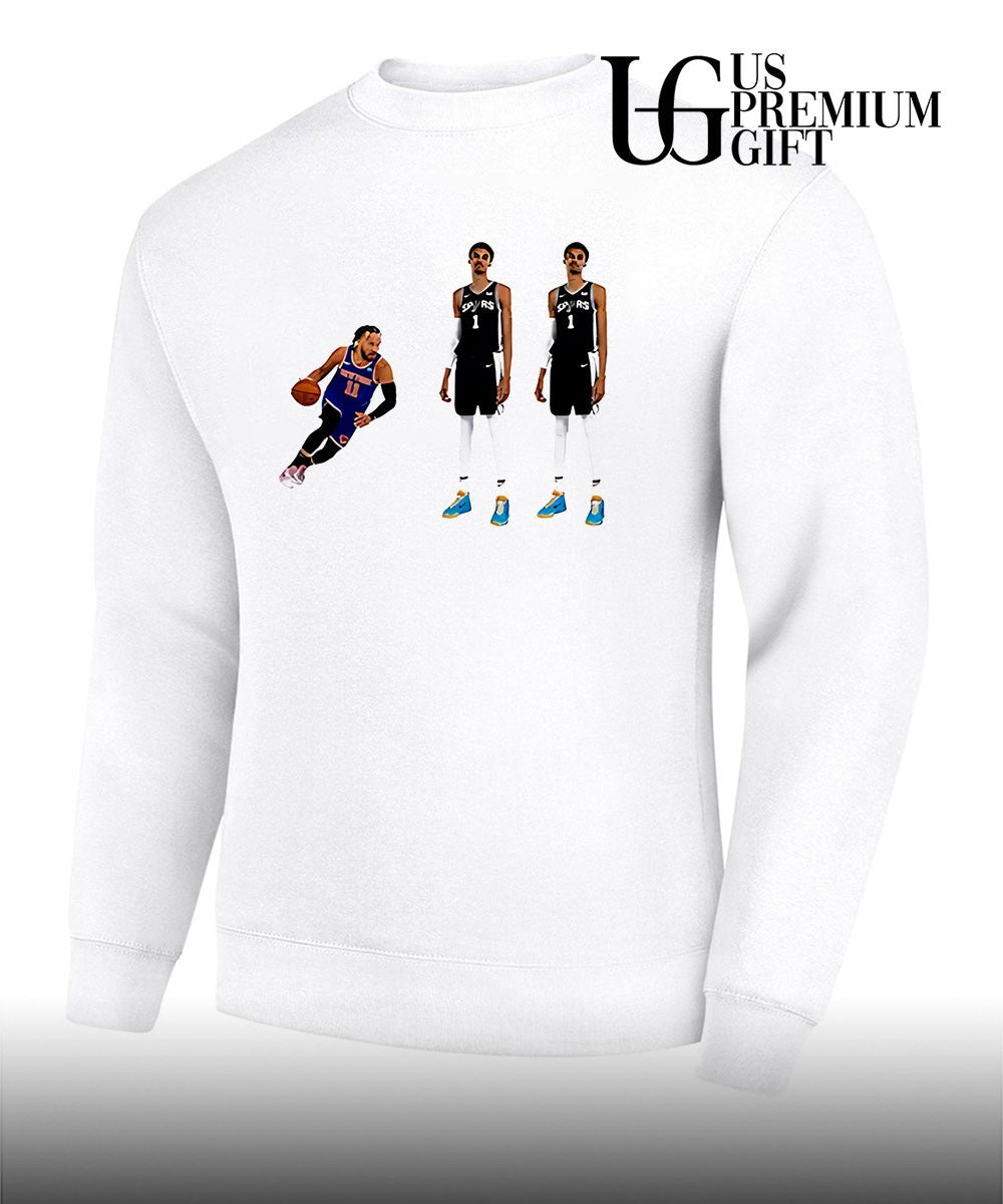 Jalen Brunson and Victor Wembanyama Knicks In 9 11 shirt