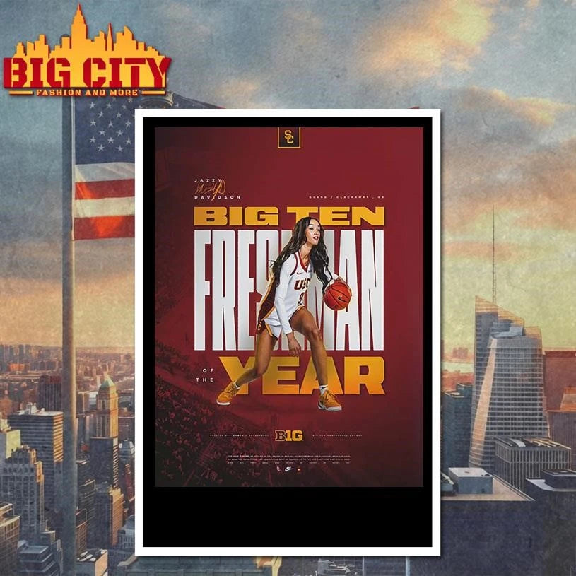 Jazzy Davidson USC Trojans Women’s Basketball Big 10 Freshman Of The Year Shirt