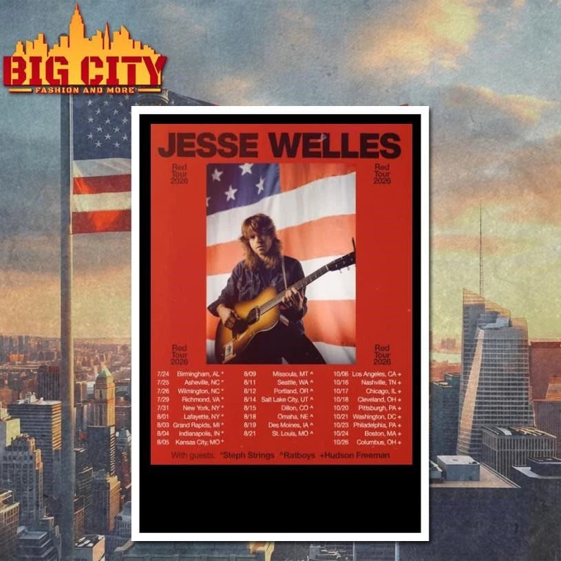 Jesse Welles Red Tour 2026 Schedule Tour Dates Poster Shirt
