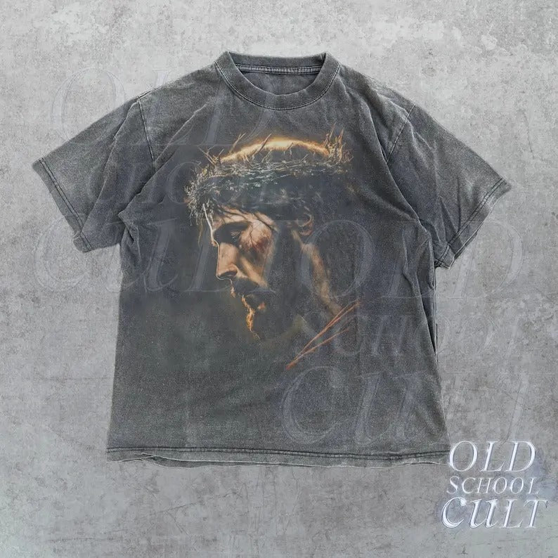 Jesus Vintage 90s Graphic Shirt, Jesus Shirt, Easter Shirt, Christian Easter Shirt, Retro Halftone Graphic Shirt, He Has Rizzen,Unisex Shirt