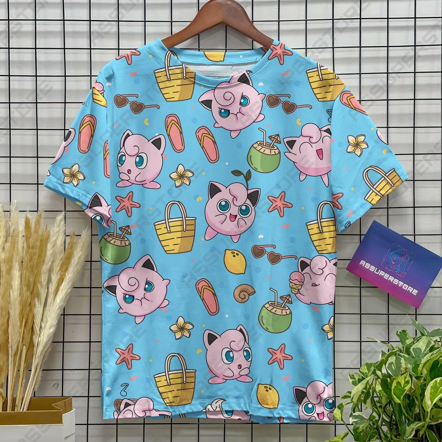 Jigglypuff Cute Funny Tshirt Jigglypuff Pink Design Tshirt Summer Anime Shirt Ha