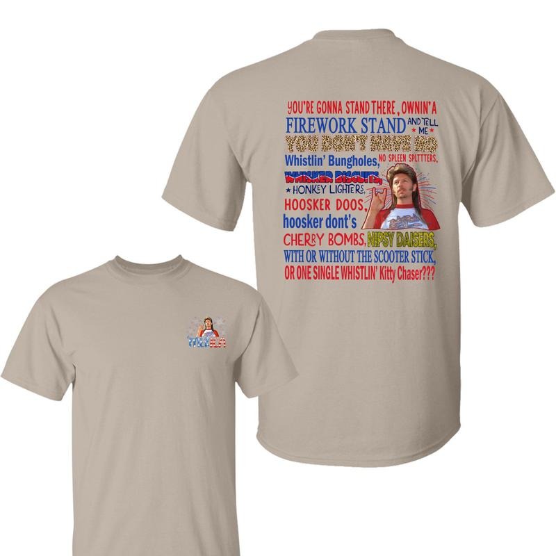 Joe Dirt Merica 4th of July Graphic Shirt, Trendy Cotton Apparel, Funny 2-Sided Merica Tee, Full-Color Casual Menswear...