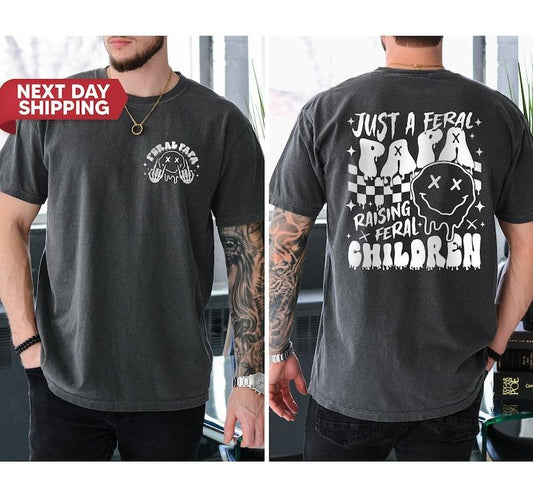 Just A Feral Papa Raising Feral Children Shirt, Dad Life, Skeleton Hand Patterns, Feral Dad Gift, Cool Dad Lover Shirt, Funny Dad Club Shirt  T-shirt, sweater and Hoodie